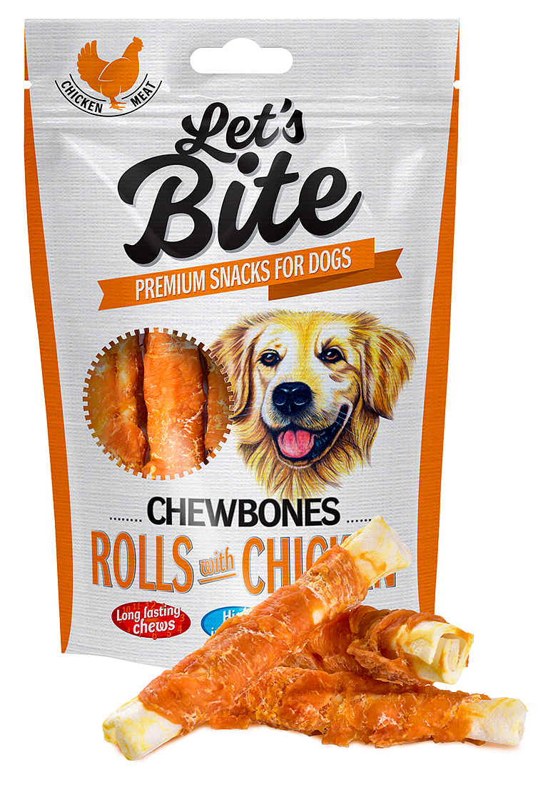 Brit Let’s Bite Chewbones Rolls With Chicken, 110 g