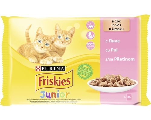 Friskies Junior Cat, Multipack Pui, 4 x 85 g