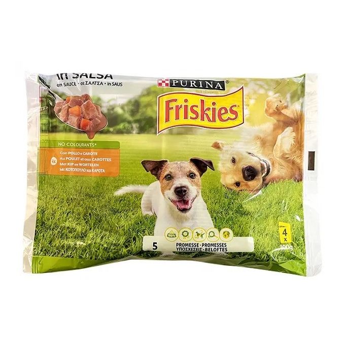 Friskies Adult cu Pui si Morcovi in Sos, 4x100 g