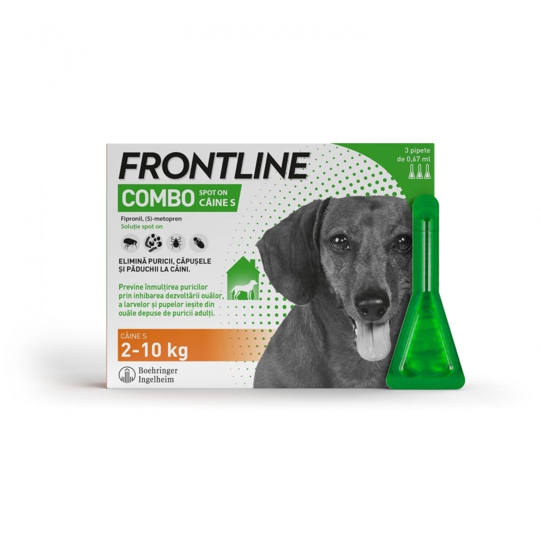 Frontline Spot On S (2-10 kg) – 3 Pipete Antiparazitare