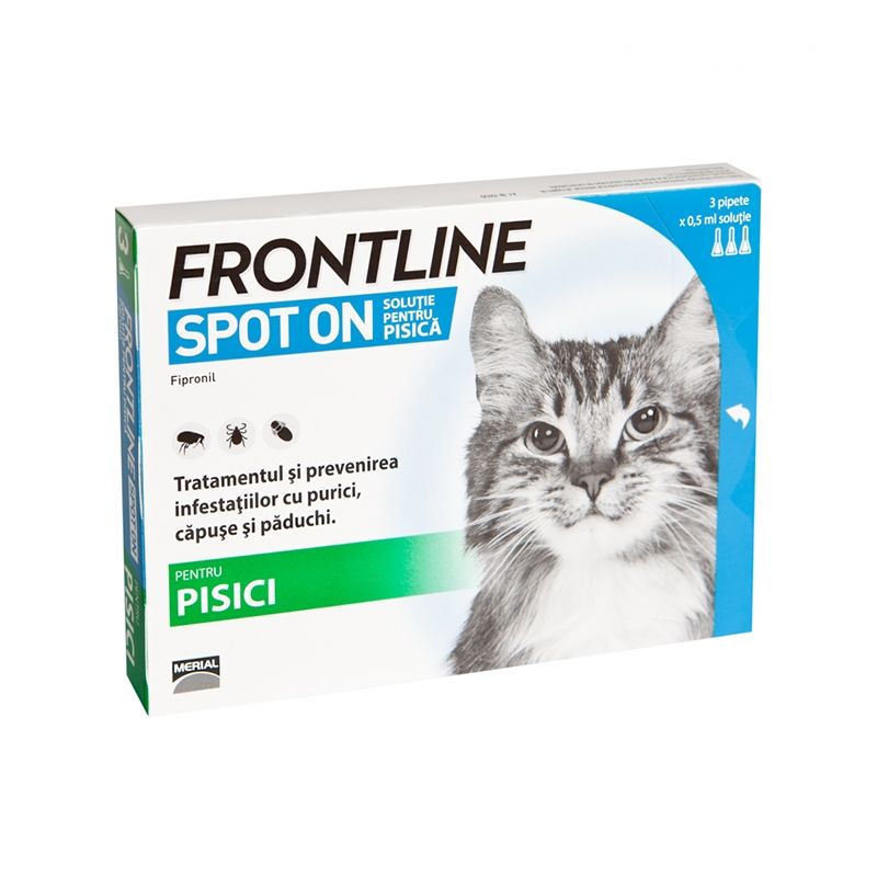 Frontline Spot On Pisica – 3 Pipete Antiparazitare