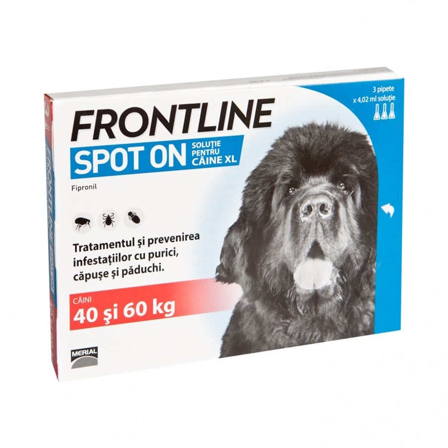 Frontline Spot On XL (40-60 Kg) – 3 Pipete Antiparazitare