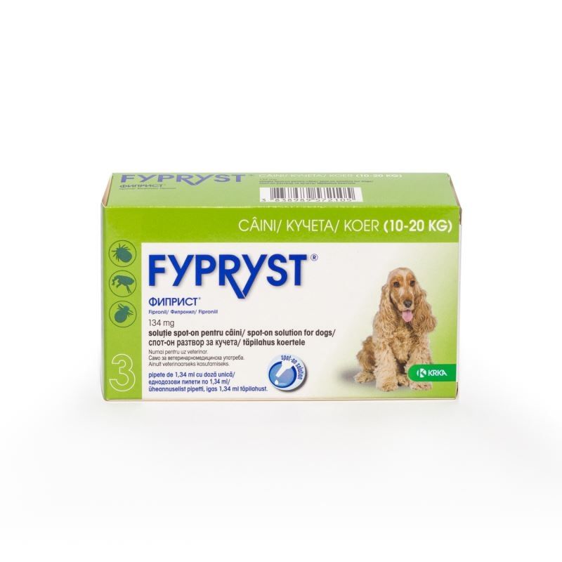 Fypryst Caine M 134 mg antiparazitar extern caini talie medie (10-20 kg), 3 pipete (10-20 imagine 2022