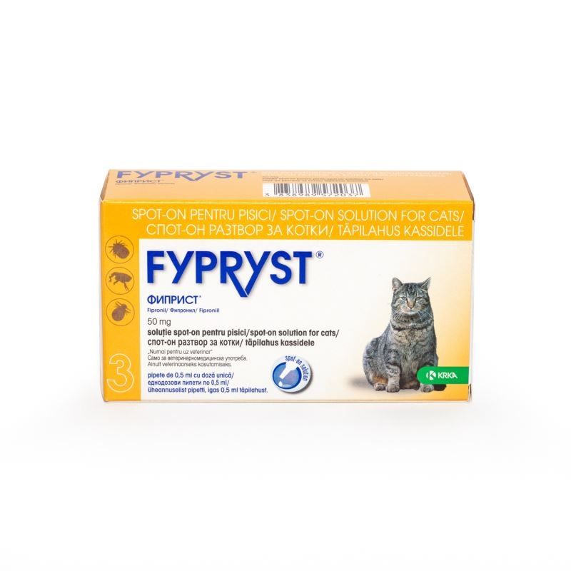 Fypryst Cat Spot On 50 Mg, Pipete Antiparazitare Pisici 3 Pipete