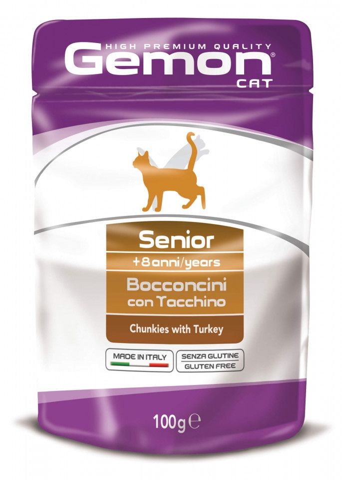 Gemon Senior Chunkies Cat, Curcan, 100 g