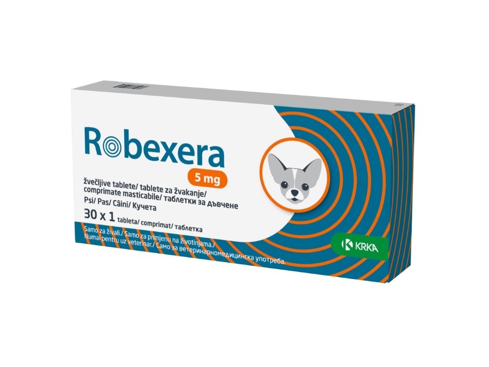 Antiinflamator tablete pentru caini, Robexera, 5 mg, 10 comprimate: 70 ...