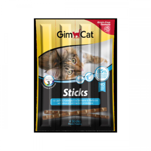 Recompensa pisici, gimcat sticks somon si cod, 20 g