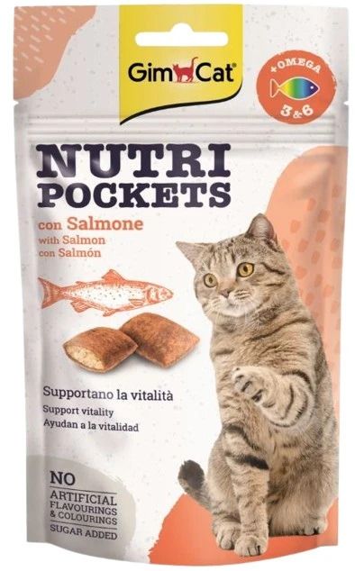 Recompense pisici, GimCat Nutri Pockets cu Somon, 60 g