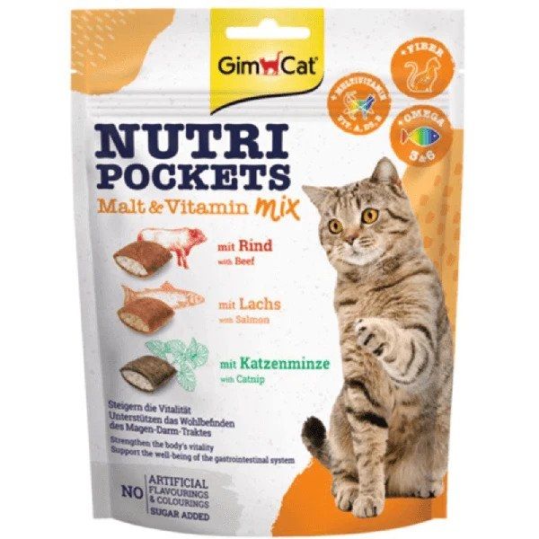 Recompense pisici, Gimpet Nutri Pockets cu Malt si Vitamine, 150 g 150