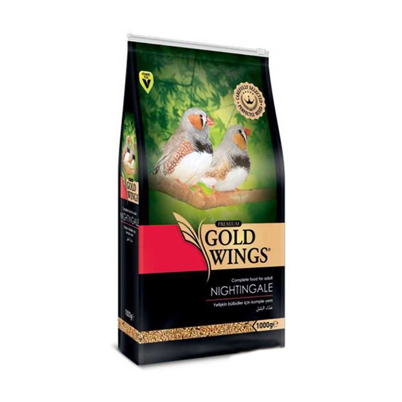 Mancare completa Premium pentru pasari exotice, Gold Wings Premium Nightingale/ Exotice, 1 kg completa