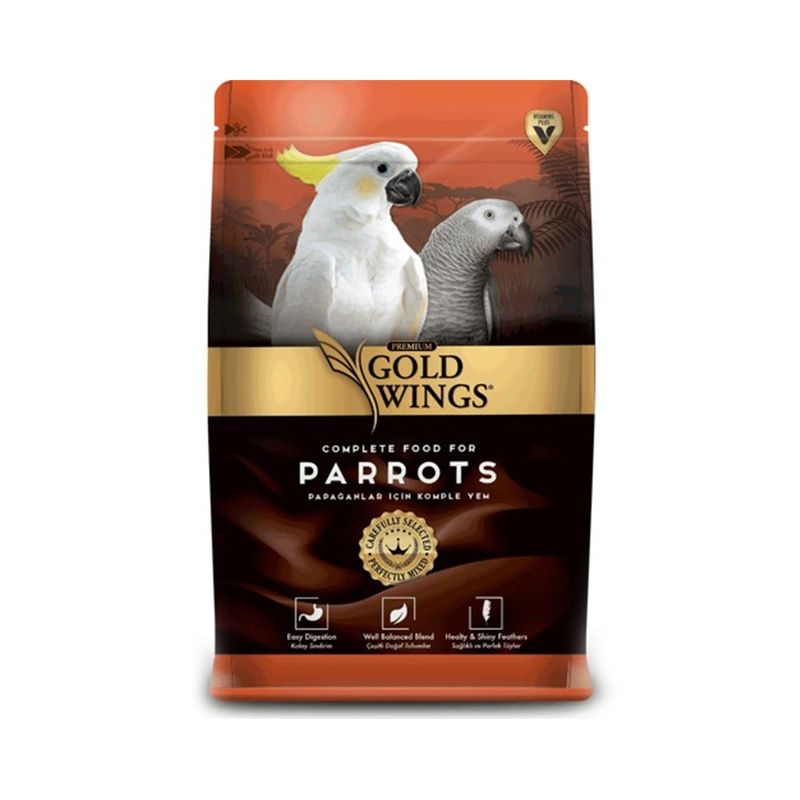 Mancare completa Premium pentru papagali mari, Gold Wings Premium Parrot, 750 g 750