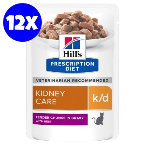 Hill's Prescription Diet Feline k/d Beef, 12x85 g