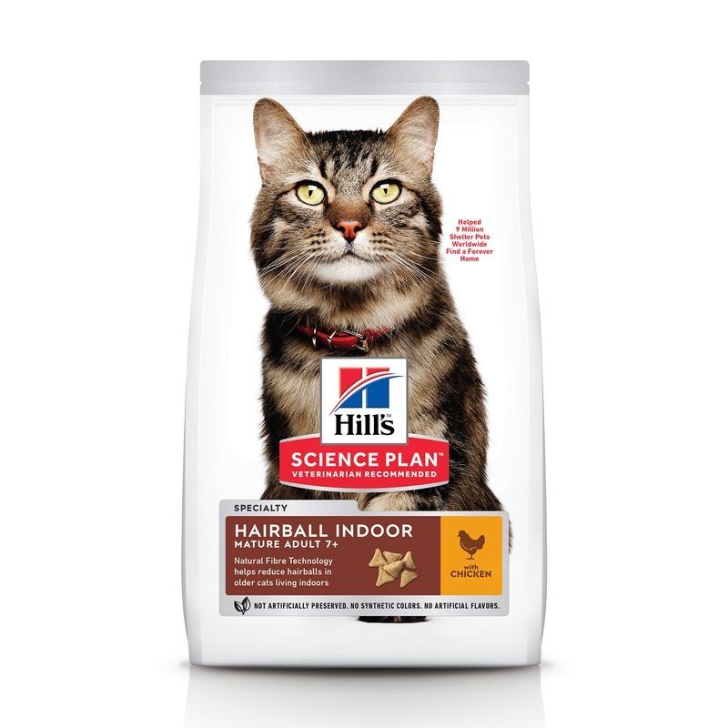 Hill's Science Plan Feline Mature Hairball And Indoor Chicken, 1.5 Kg