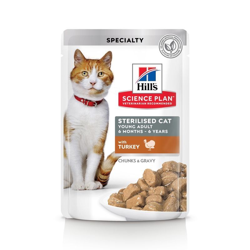 Hill’s SP Feline Young Adult Sterilised Turkey, 85 g (plic) Adult