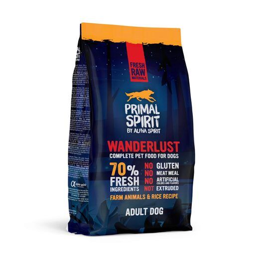 Hrană uscată Premium pentru câine Primal Spirit, Wanderlust, cu pui și pește, 1 kg