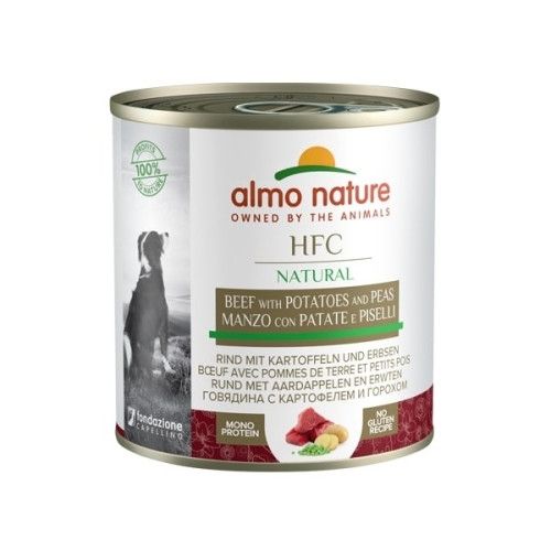 Hrana umeda caini Almo Nature HFC Conserva cu Vita, Cartofi si Mazare, 280 g