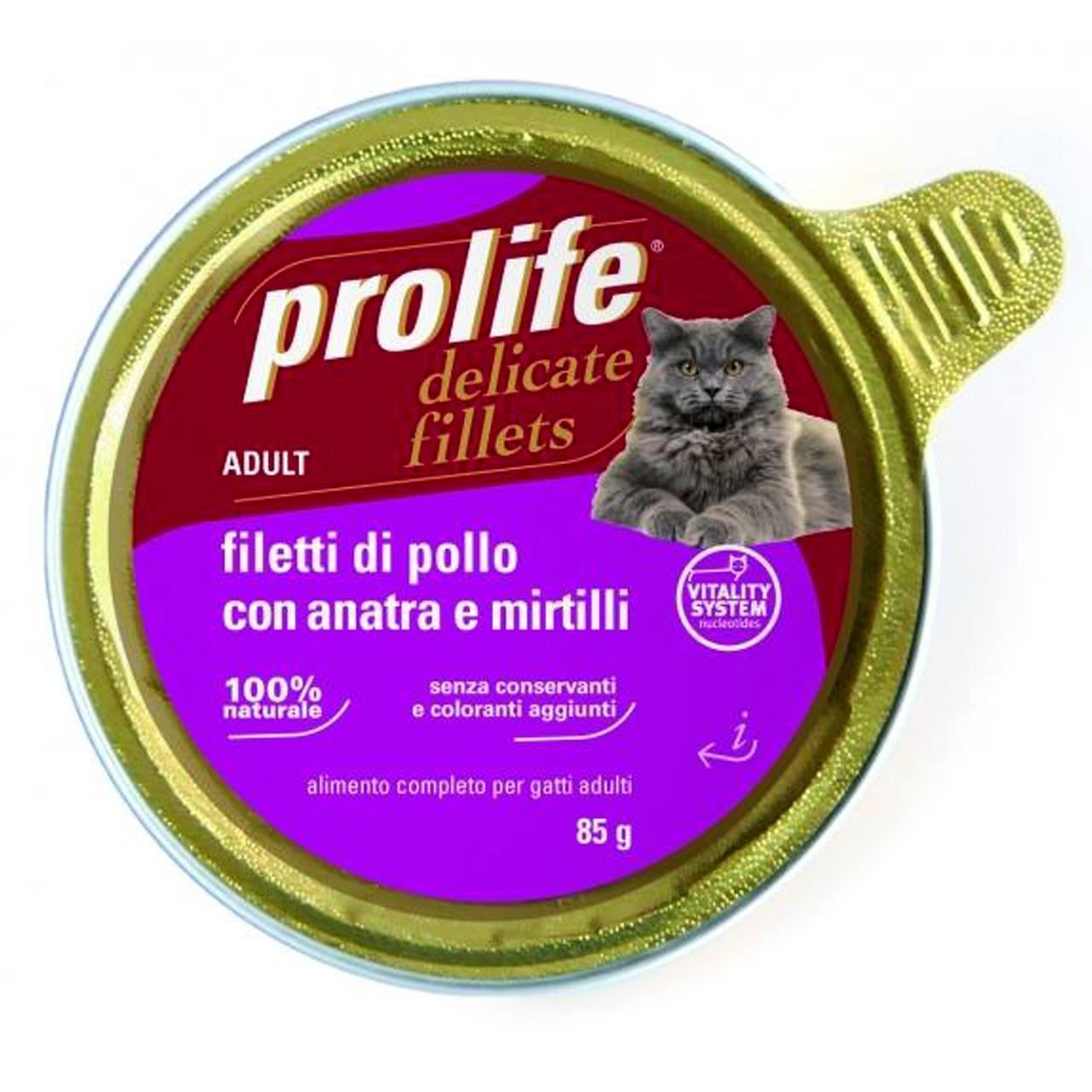 Hrana Umeda Pentru Pisici Premium Prolife Adult File Pui & Rata & Coacaze Cv 85 Gr Adult imagine 2022