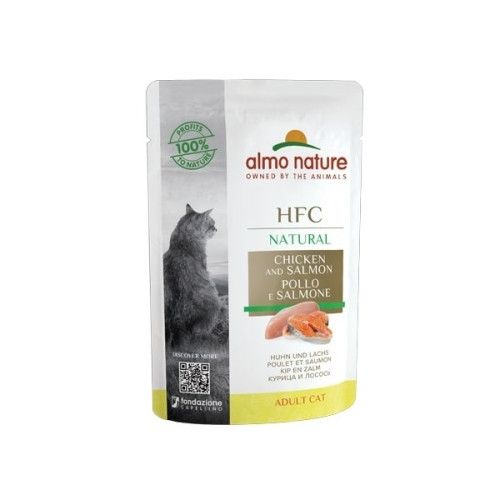 Hrana umeda pisici Almo Nature HFC Plic Pui si Somon, 55 g