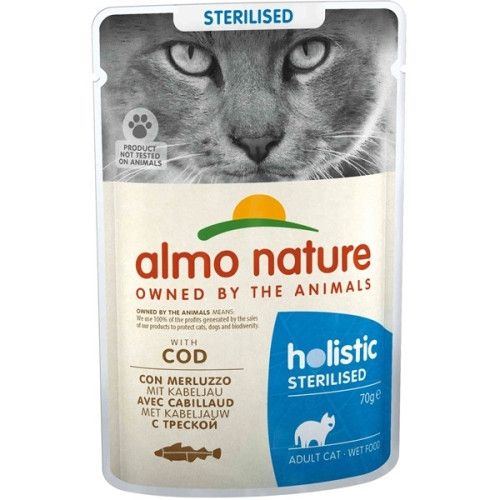 Hrana umeda pisici Almo Nature Holistic Sterilized Cod, 70 g