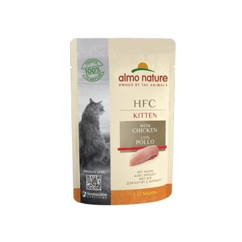 Hrana umeda pisici Almo Nature HFC Complet Plic Kitten Pui, 55 g