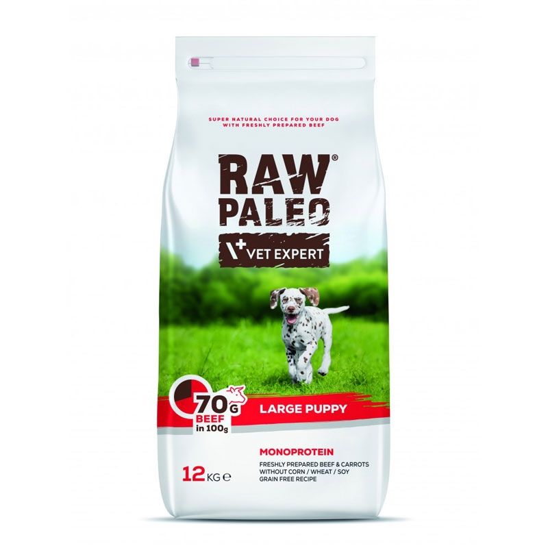 Raw Paleo, Puppy, Rase Mari, Vita, 12 Kg