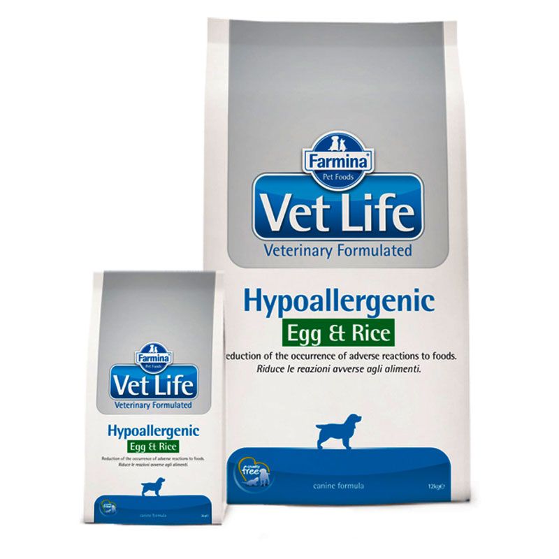 Vet Life Dog Hypoallergenic Egg & Rice, 12 kg Caini