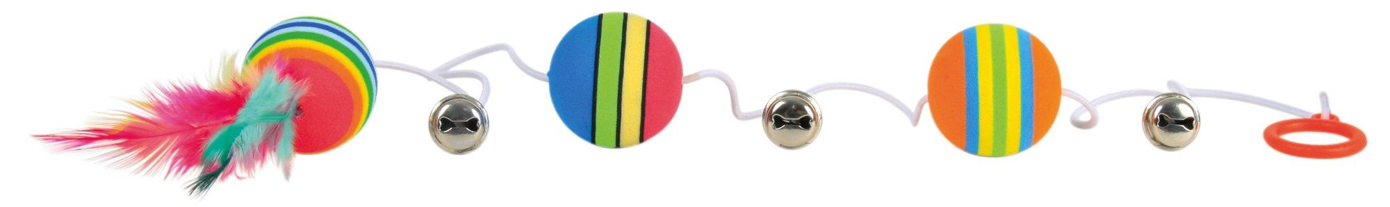Jucarie 3 mingi Rainbow cu Clopotel Pe Sfoara 3.5 cm 4133 3.5 imagine 2022