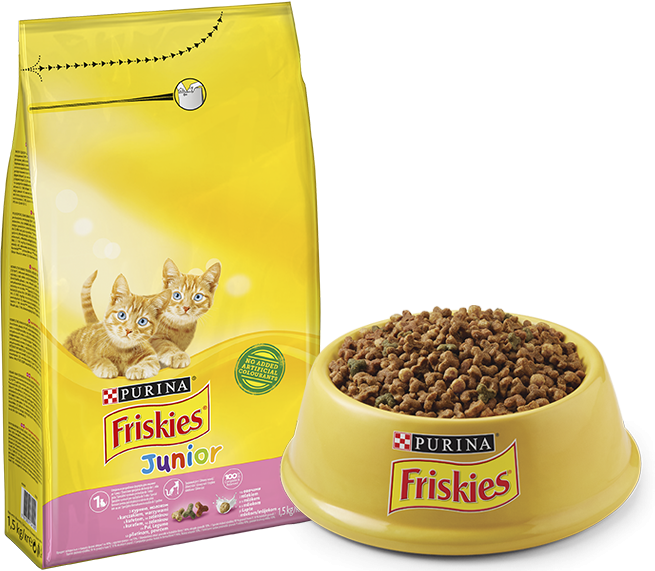 Friskies Pisica Junior cu Pui, Lapte și Legume, 1.5 kg