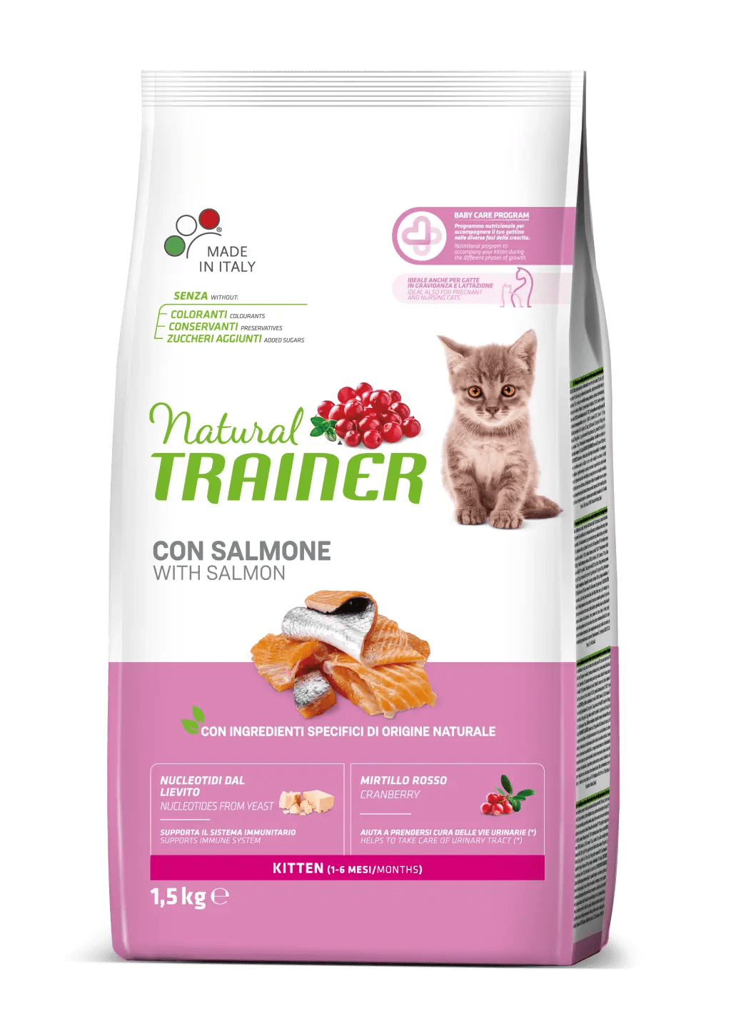 Natural Trainer, Kitten cu Somon, 1.5 kg