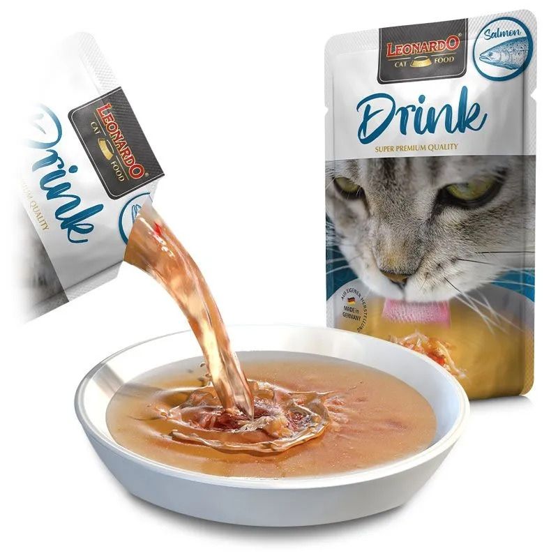 Hrana complementara lichida pisici, Leonardo Drink Somon, 40 g