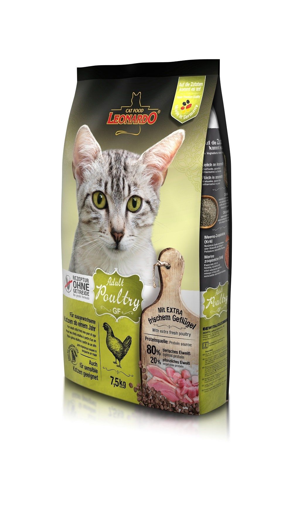 Leonardo Cat Adult Grain Free Pasare, 7.5 kg 7.5 imagine 2022