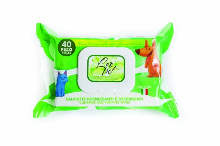 Leopet Servetele Umede cu Aloe Vera si Matase pentru Animale de Companie, 40 buc