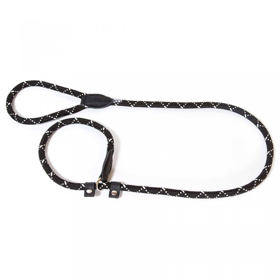 Lesa cordelina cu opritor dresaj, K9 2020R-IDC, 12 mm x 2 m, neagra/ fluorescenta