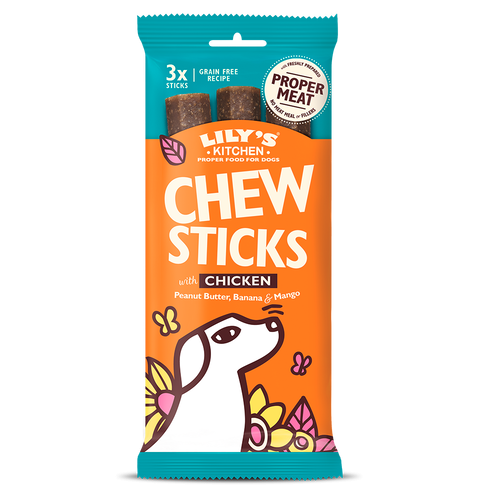 Lily’s Kitchen Chew Sticks With Chicken For Dogs, 3×120 g 3x120