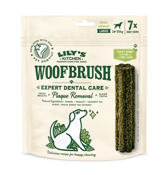 Lily\'s Kitchen Woofbrush Large Natural Dental Dog Chew 7 Pack, 329 g