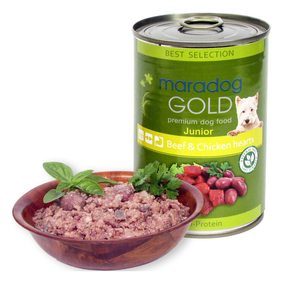 Maradog Gold Junior Vita si Inimi de Pui, 400 g