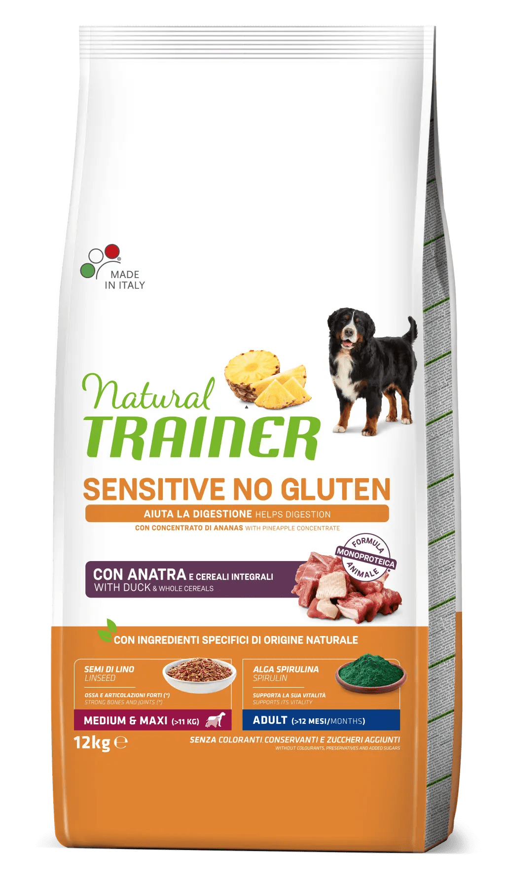 Natural Trainer, Sensitive No Gluten Medium Maxi Adult, Rata, 12 kg Adult imagine 2022