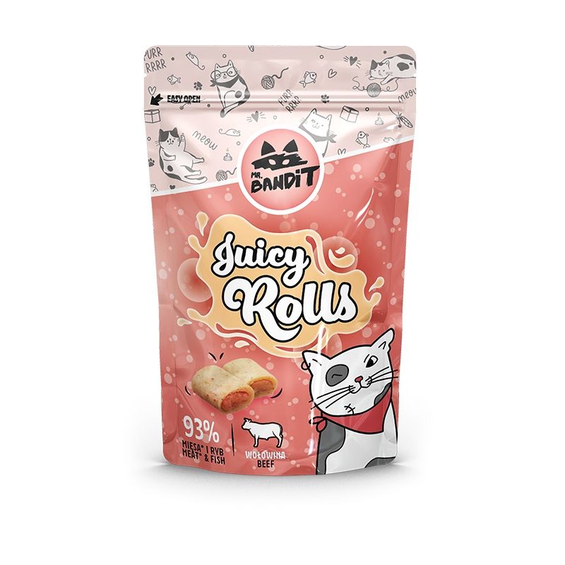 Mr. Bandit CAT Juicy Rolls, pui si vita, 40 g