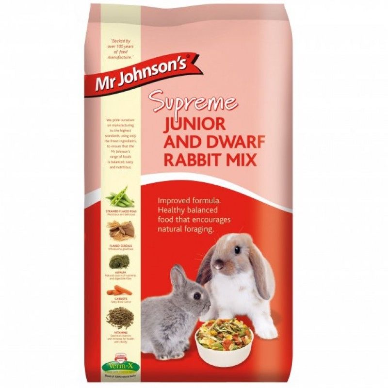 Mix pentru iepurii tineri/ pitici, Mr. Johnson`s Supreme Junior Dwarf/ Rabbit, 900 g