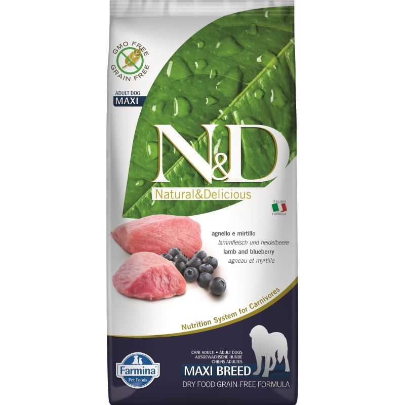 N&D Dog GF Lamb & Blueberry Adult Maxi, 12 Kg