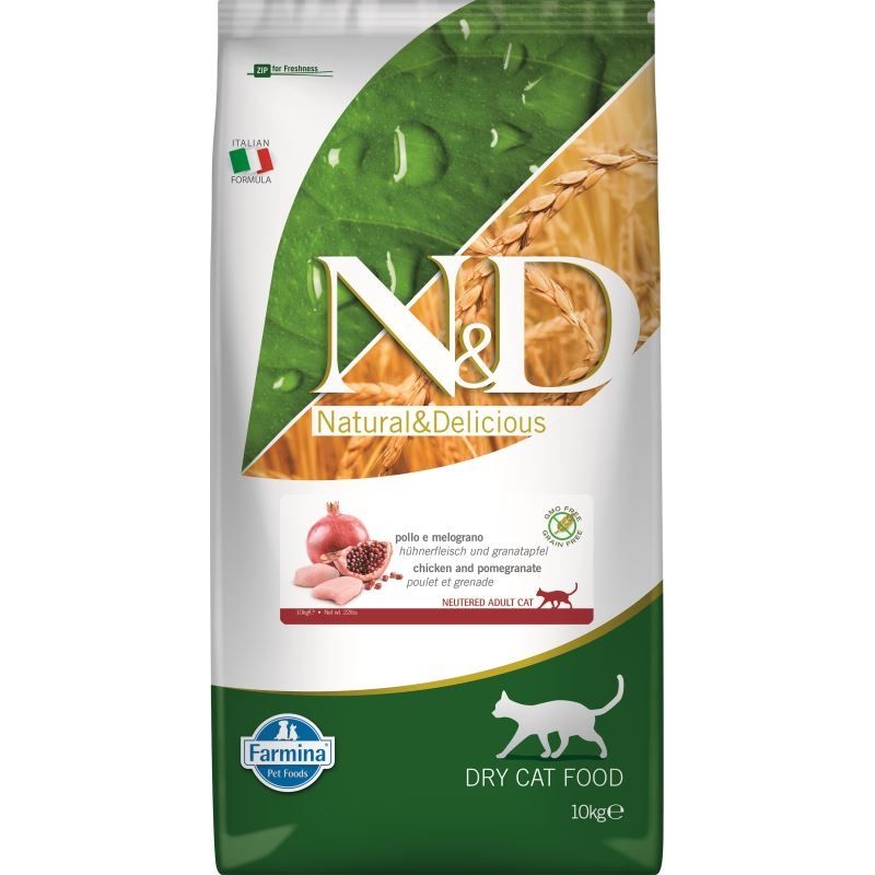 N&D Cat GF, Neutered, Chicken and Pomegranate, 10 kg and