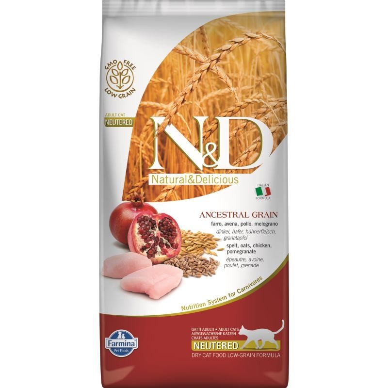 N&D Low Grain Cat Chicken and Pomegranate Neutered, 5 kg and