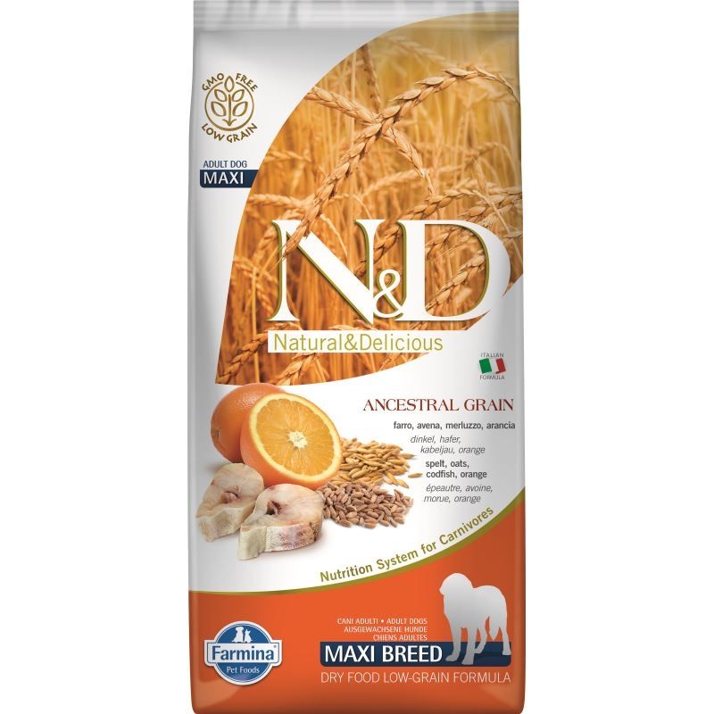 N&D Dog LG Codfish & Orange Adult Maxi, 12 Kg