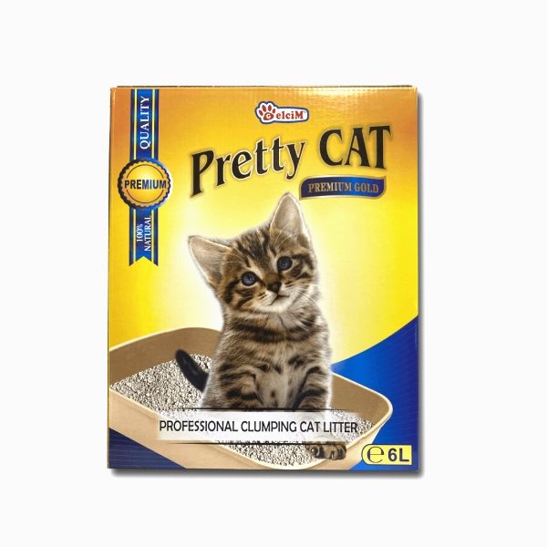 Nisip pentru litiera, Pretty Cat Premium Gold, 6 L Cat