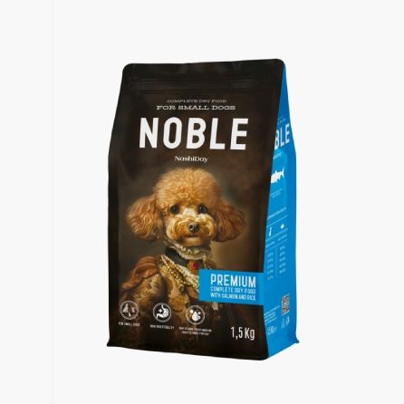 Hrana Premium Uscata Caini, NashiDay Noble, Talie Mica, Somon si Orez, 1.5 kg