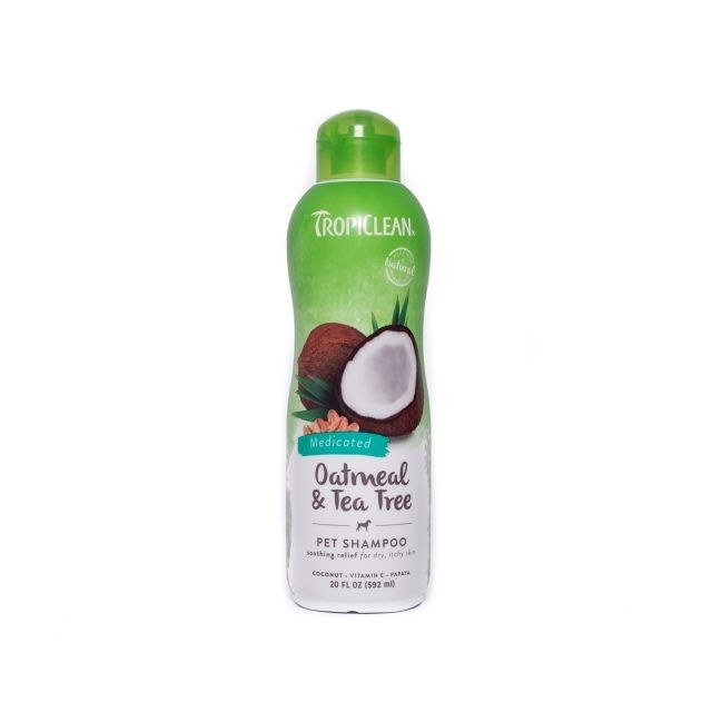 Sampon pentru caini, Tropiclean Oatmeal & Tea Tree, 355 ml