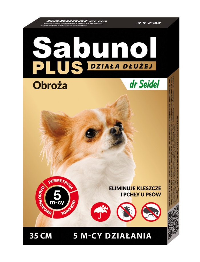 Sabunol PLUS, Zgarda Antiparazitara Caini 2-10 kg (35cm)