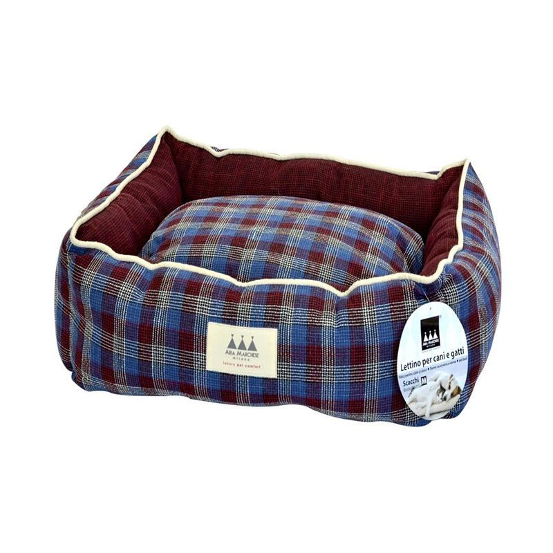 Patut pentru caini si pisici Scacchi Bordo/Cadril L, 86 x 61 x 23 cm