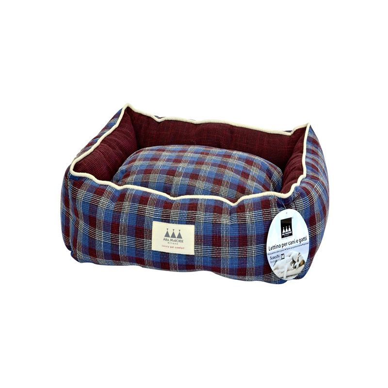 Patut pentru caini si pisici Scacchi Bordo/Cadril M, 63 x 53 x 20 cm