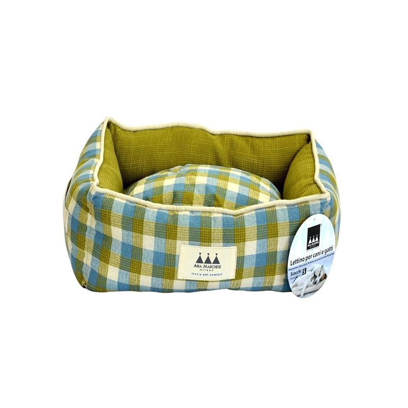 Patut pentru caini si pisici Scacchi Verde/Cadril M, 63 x 53 x 20 cm